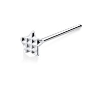 Checked Star Silver Straight Nose Stud NSKA-03b